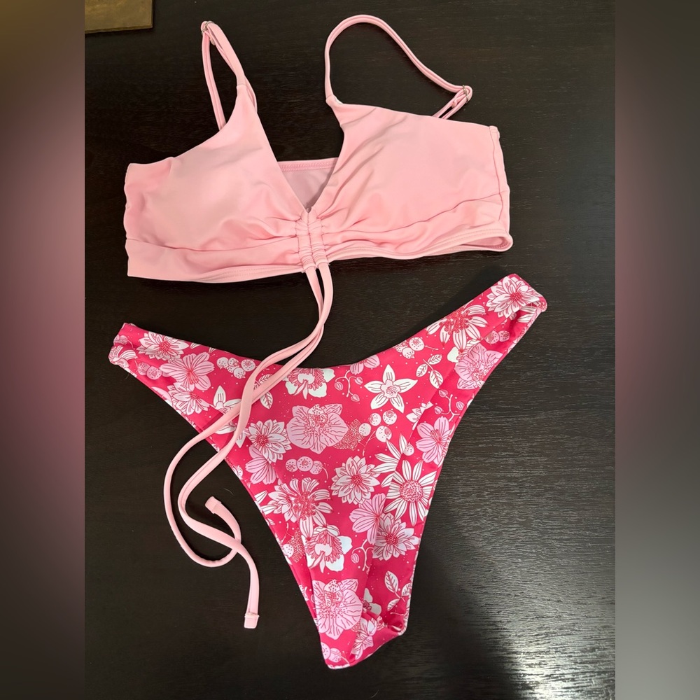 Pink Floral Bikini Set